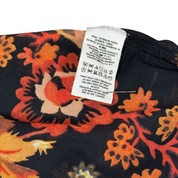 Free People Boho Floral Print Mesh Blouse Women’s Medium | Sheer Surplice V-Neck - Picture 6 of 8
